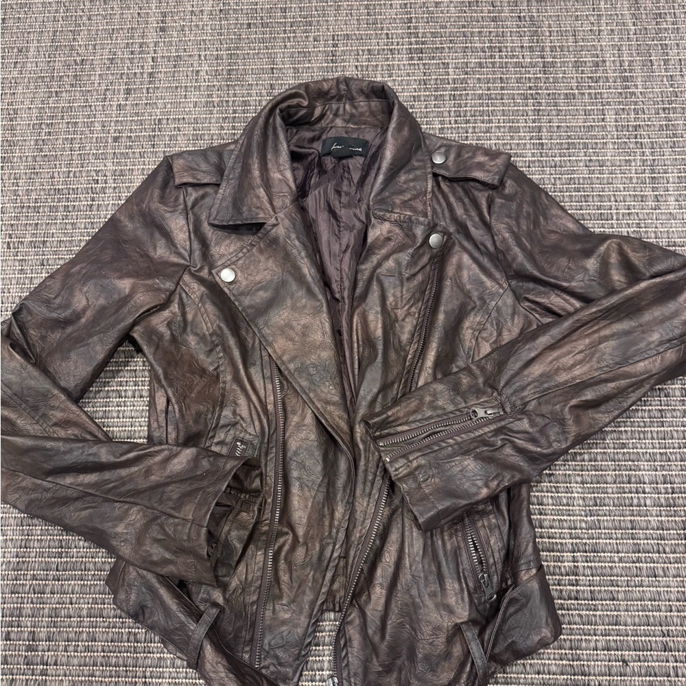 Twenty One Dark Brown Faux Leather Jacket